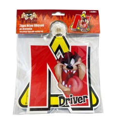 Σήμα ''Νέων Οδηγών Taz΄΄ Με Βεντούζα 18,5 x 21cm 1 Τεμάχιο