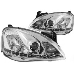 Μπροστινά Φανάρια Set Για Opel Corsa C 00-06 DRL Χρωμίου H1/H1 Sonar Μπροστινά Φανάρια Set Για Opel Corsa C 00-06 DRL Χρωμίου H1/H1 Sonar