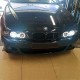 Μπροστινά Φανάρια Set Για Bmw 5 E39 95-00 Angel Eyes & Led Μαύρα H1/H1 Με Μοτέρ Sonar