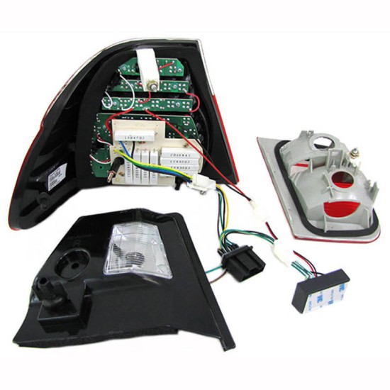 Πισινά Φανάρια Set Για Bmw 3 E46 Sedan 98-01 Led Κόκκινο/Crystal Eagle Eyes