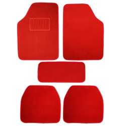 Πατάκια Αυτοκινήτου Universal Μοκέτα Luxury  Κόκκινο 5 Τεμάχια