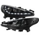 Μπροστινά Φανάρια Set Για Peugeot 207 06-12 DRL Μαύρα H7/H1 Με Μοτέρ Sonar