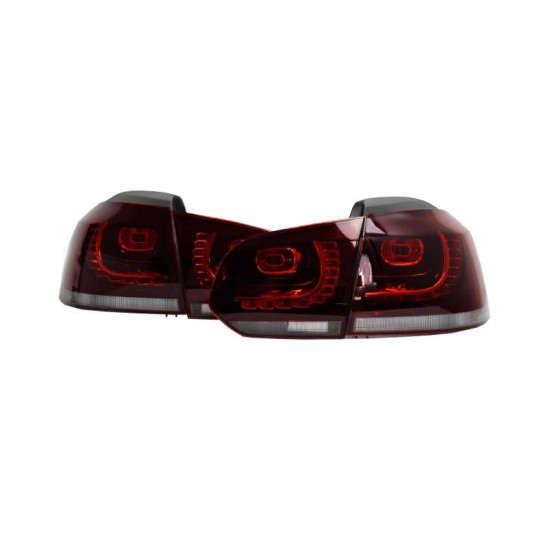 Πισινά Φανάρια Set Για Vw Golf VI (6) 08-11 Led GTI / R-Look Dark Cherry Κόκκινο/Crystal Carner
