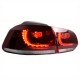 Πισινά Φανάρια Set Για Vw Golf VI (6) 08-11 Led GTI / R-Look Dark Cherry Κόκκινο/Crystal Carner