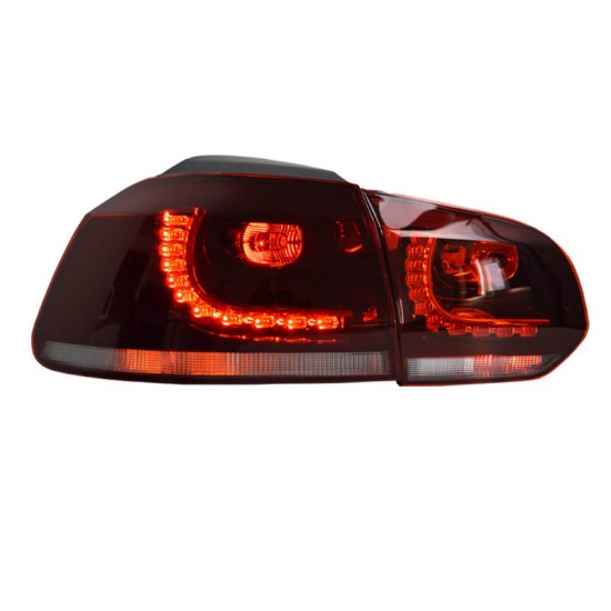 Πισινά Φανάρια Set Για Vw Golf VI (6) 08-11 Led GTI / R-Look Dark Cherry Κόκκινο/Crystal Carner
