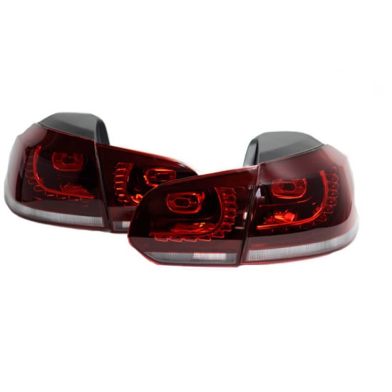 Πισινά Φανάρια Set Για Vw Golf VI (6) 08-11 Led GTI / R-Look Dark Cherry Κόκκινο/Crystal Carner
