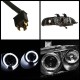 Μπροστινά Φανάρια Set Για Honda Civic 92-95 2D/3D Angel Eyes & Led Μαύρα H1/H1 Manual Sonar