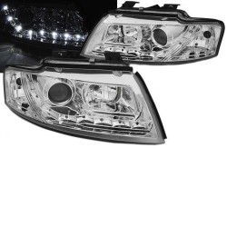 Μπροστινά Φανάρια Set Για Audi A4 B6 Cabrio 02-04 DRL Χρωμίου H1/H1 Με Μοτέρ Junyan Μπροστινά Φανάρια Set Για Audi A4 B6 Cabrio 02-04 DRL Χρωμίου H1/H1 Με Μοτέρ Junyan