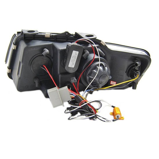 Μπροστινά Φανάρια Set Για Audi A4 B6 Cabrio 02-04 DRL Χρωμίου H1/H1 Με Μοτέρ Junyan