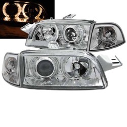 Μπροστινά Φανάρια Set Για Fiat Punto 93-99 Angel Eyes Χρωμίου H1/H1 Depo Μπροστινά Φανάρια Set Για Fiat Punto 93-99 Angel Eyes Χρωμίου H1/H1 Depo