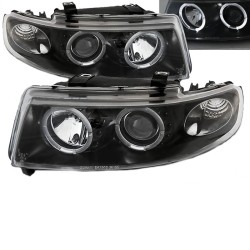 Μπροστινά Φανάρια Set Για Seat Leon / Toledo 1M 99-05  Angel Eyes Μαύρα H1/H1 Sonar