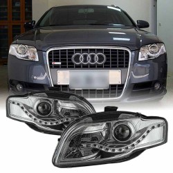 Μπροστινά Φανάρια Set Για Audi A4 B7 04-08 Χρωμίου H9 Με Μοτέρ Eagle Eyes Μπροστινά Φανάρια Set Για Audi A4 B7 04-08 Χρωμίου H9 Με Μοτέρ Eagle Eyes