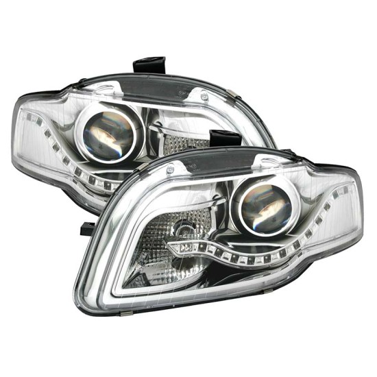 Μπροστινά Φανάρια Set Για Audi A4 B7 04-08 Χρωμίου H9 Με Μοτέρ Eagle Eyes