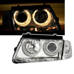 Μπροστινά Φανάρια Set Για Vw Passat 3B 96-00 Angel Eyes Χρωμίου H7/H7 Depo Μπροστινά Φανάρια Set Για Vw Passat 3B 96-00 Angel Eyes Χρωμίου H7/H7 Depo