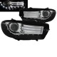 Μπροστινά Φανάρια Set Για Vw Scirocco 08-14 DRL Shark Look Μαύρα H7 Με Μοτέρ Depo