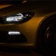 Μπροστινά Φανάρια Set Για Vw Scirocco 08-14 DRL Shark Look Μαύρα H7 Με Μοτέρ Depo