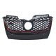 Μάσκα Για Vw Golf V (5) 03-08 / Jetta 05-11 GTI Look Κυψελωτή Με Κόκκινο Σιρίτι 1 Τεμάχιο