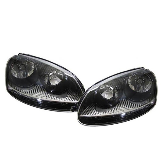 Μπροστινά Φανάρια Set Για Vw Golf V (5) 03-08 Μαύρα GTI H7/H7 Depo