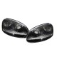 Μπροστινά Φανάρια Set Για Vw Golf V (5) 03-08 Μαύρα GTI H7/H7 Depo