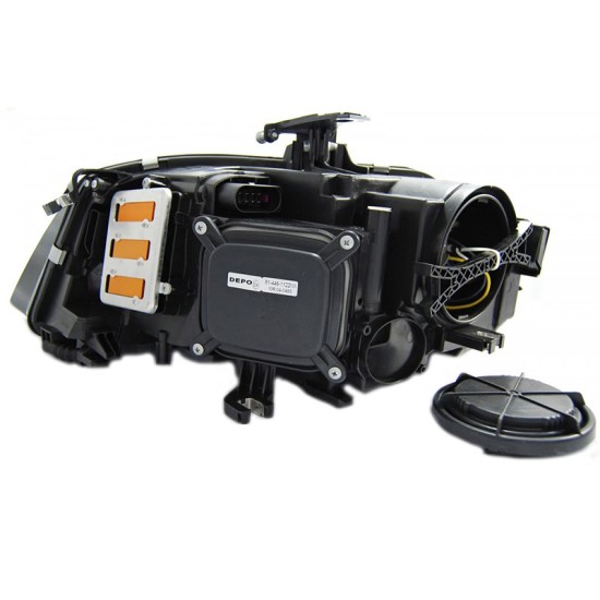 Μπροστινά Φανάρια Set Για Audi A4 B8 TRU DRL Μαύρα H7 Με Μοτέρ Depo