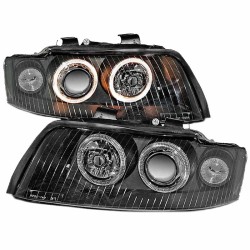 Μπροστινά Φανάρια Set Για Audi A4 B6 00-04 Angel Eyes Μαύρα H7/H7 Depo Μπροστινά Φανάρια Set Για Audi A4 B6 00-04 Angel Eyes Μαύρα H7/H7 Depo