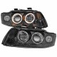 Μπροστινά Φανάρια Set Για Audi A4 B6 00-04 Angel Eyes Μαύρα H7/H7 Depo