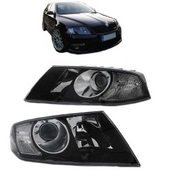 Μπροστινά Φανάρια Set Για Skoda Octavia 1Z 04-08 Projectors Black H7/H1 Depo Μπροστινά Φανάρια Set Για Skoda Octavia 1Z 04-08 Projectors Black H7/H1 Depo