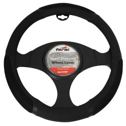 Κάλυμμα Τιμονιού Αυτοκινήτου PU Δίχρωμο Μαύρο Medium 38cm Κάλυμμα Τιμονιού Αυτοκινήτου PU Δίχρωμο Μαύρο Medium 38cm