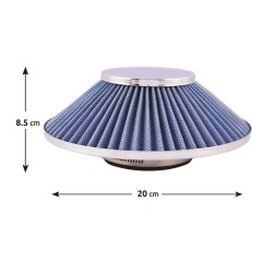 Φιλτροχοάνη Αυτοκινήτου Κωνική 60x200mm Φ76mm Με 3 Αντάπτορες Φ70/63/60mm Μπλε 13734 Φιλτροχοάνη Αυτοκινήτου Κωνική 60x200mm Φ76mm Με 3 Αντάπτορες Φ70/63/60mm Μπλε 13734