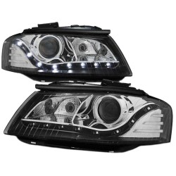 Μπροστινά Φανάρια Set Για Audi A3 8P 03-08 Χρώμιο/Μαύρο H7 Με Μοτέρ Depo Μπροστινά Φανάρια Set Για Audi A3 8P 03-08 Χρώμιο/Μαύρο H7 Με Μοτέρ Depo