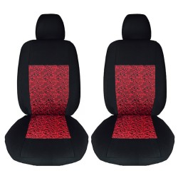 Καλύμματα Αυτοκινήτου Σετ Εμπρός-Πίσω Ύφασμα Ultra Prime Μαύρο/Κόκκινο 10 Τεμαχίων 11710
