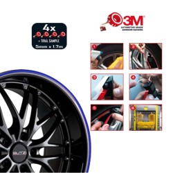 Αυτοκόλλητες Ταινίες Ζαντών Μπλε 5mm X 1,7m 4 Τεμ Butzi