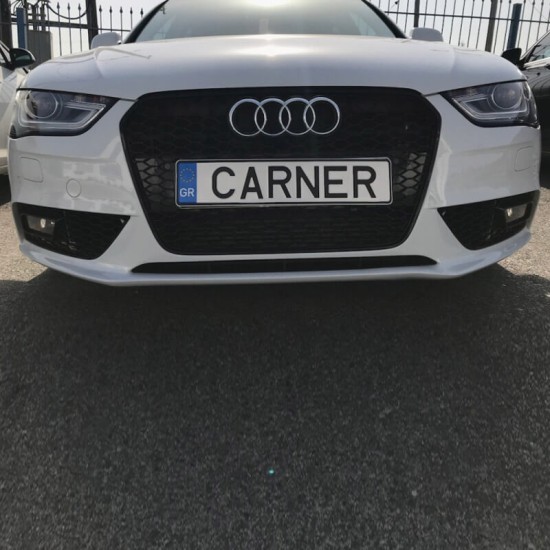 Δίχτυ Προφυλακτήρα Εμπρός Πλαινό Για Audi A4 B8 11-15 RS Look Γυαλιστερό Μαύρο Αριστερό & Δεξί 2 Τεμάχια