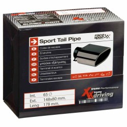 Μπούκα Εξάτμισης Universal Ανοξείδωτη Μαύρη Φ65mm Ορθογώνια c1 Τεμάχιο