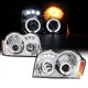 Μπροστινά Φανάρια Set Για Jeep Grand Cherokee 05-08 WK Angel Eyes & Led Χρωμίου HB4/H1 Manual Sonar