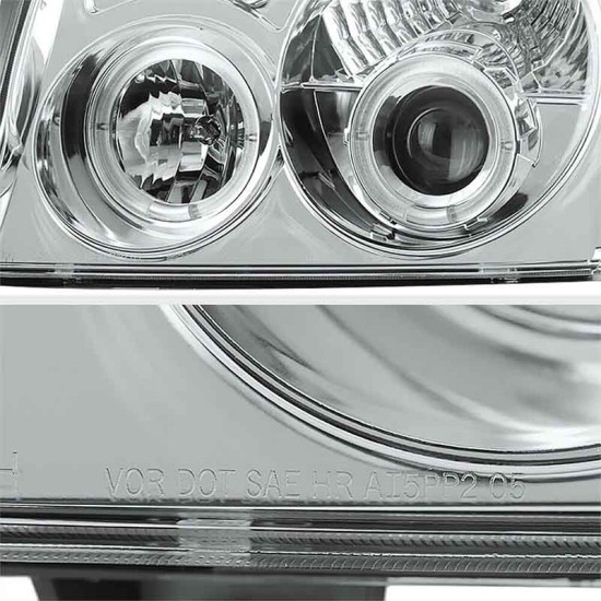 Μπροστινά Φανάρια Set Για Jeep Grand Cherokee 05-08 WK Angel Eyes & Led Χρωμίου HB4/H1 Manual Sonar