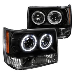Μπροστινά Φανάρια Set Για Jeep Grand Cherokee 93-98 ZJ Angel Eyes Μαύρα H3/H1 Manual JunYan Μπροστινά Φανάρια Set Για Jeep Grand Cherokee 93-98 ZJ Angel Eyes Μαύρα H3/H1 Manual JunYan