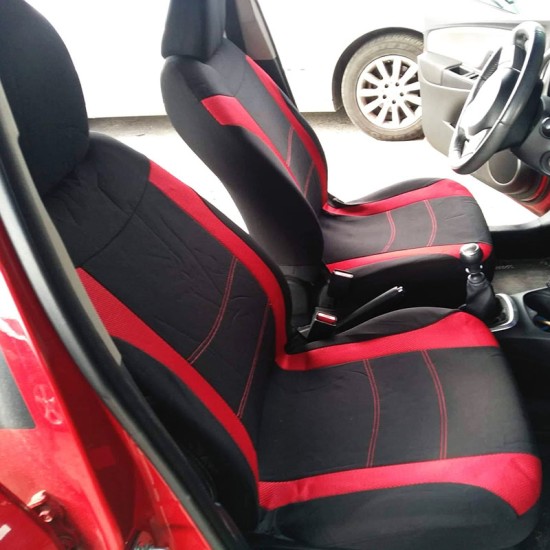 Καλύμματα Υφασμάτινα Super Sport All In One Μαύρο/Κόκκινο Σετ Εμπρός-Πίσω 11 Τεμάχια