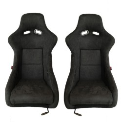 Καθίσματα Bucket Race Κουβάδες Suede Alcantara Μαύρο Ζευγάρι 2 Τεμαχίων Καθίσματα Bucket Race Κουβάδες Suede Alcantara Μαύρο Ζευγάρι 2 Τεμαχίων