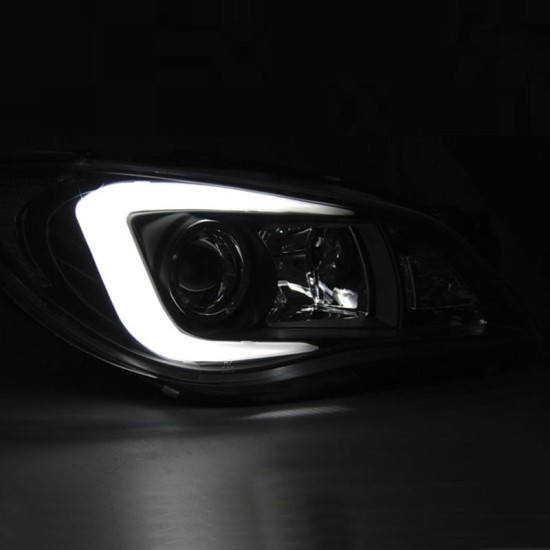 Μπροστινά Φανάρια Set Για Subaru Impreza II GD 06-07 DRL Tube Light Μάυρα H7/H1 Sonar