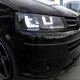 Μπροστινά Φανάρια Set Για Vw T5 10-15 TRU DRL U-Type Μαύρα H1/H1 Με Μοτέρ JunYan