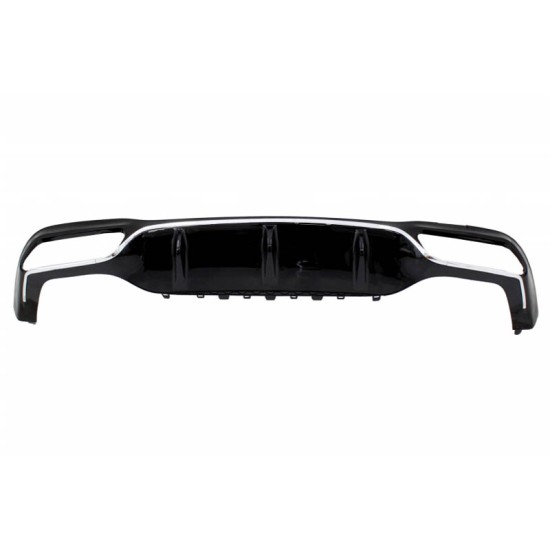 Diffuser Πίσω Προφυλακτήρα Για Mercedes-Benz E-Class W213 16-19 Με Amg Προφυλακτήρα Μαύρο/Χρώμιο