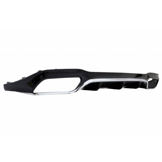 Diffuser Πίσω Προφυλακτήρα Για Mercedes-Benz E-Class W213 16-19 Με Amg Προφυλακτήρα Μαύρο/Χρώμιο