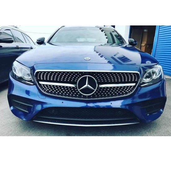Μάσκα Για Mercedes-Benz E-Class W213 16-19 Diamond Look Χρώμιο/Μαύρο 1 Τεμάχιο