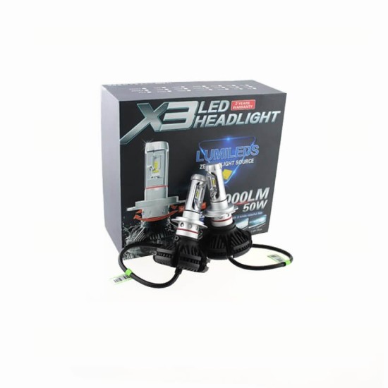 Λάμπες Led H7 X3 12volt 50watt 6000lm 6000k 2 Τεμάχια