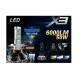 Λάμπες Led H7 X3 12volt 50watt 6000lm 6000k 2 Τεμάχια