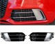 Δίχτυ Προφυλακτήρα Εμπρός Πλαινό Για Audi A1 8X 2010-2014 RS1 Look Γυαλιστερό Μαύρο / Ασημί Αριστερό & Δεξί 2 Τεμάχια
