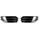 Δίχτυ Προφυλακτήρα Εμπρός Πλαινό Για Audi A1 8X 2010-2014 RS1 Look Γυαλιστερό Μαύρο / Ασημί Αριστερό & Δεξί 2 Τεμάχια