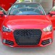 Δίχτυ Προφυλακτήρα Εμπρός Πλαινό Για Audi A1 8X 2010-2014 RS1 Look Γυαλιστερό Μαύρο / Ασημί Αριστερό & Δεξί 2 Τεμάχια