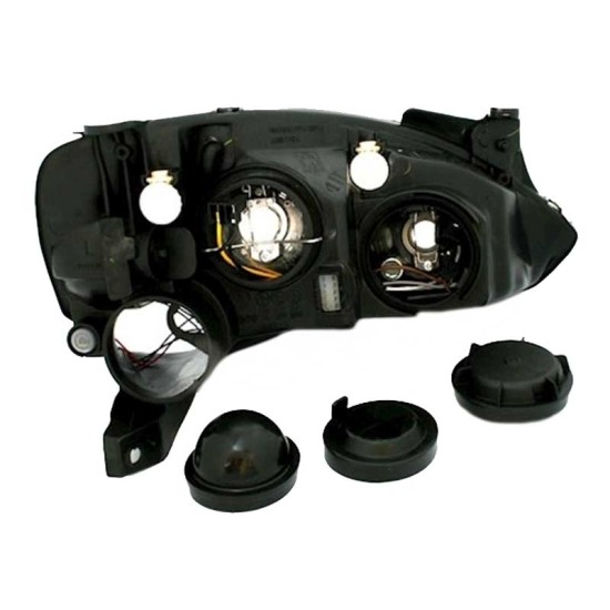 Μπροστινά Φανάρια Set Για Opel Corsa C 00-06 Μαύρα H7/H7 Depo